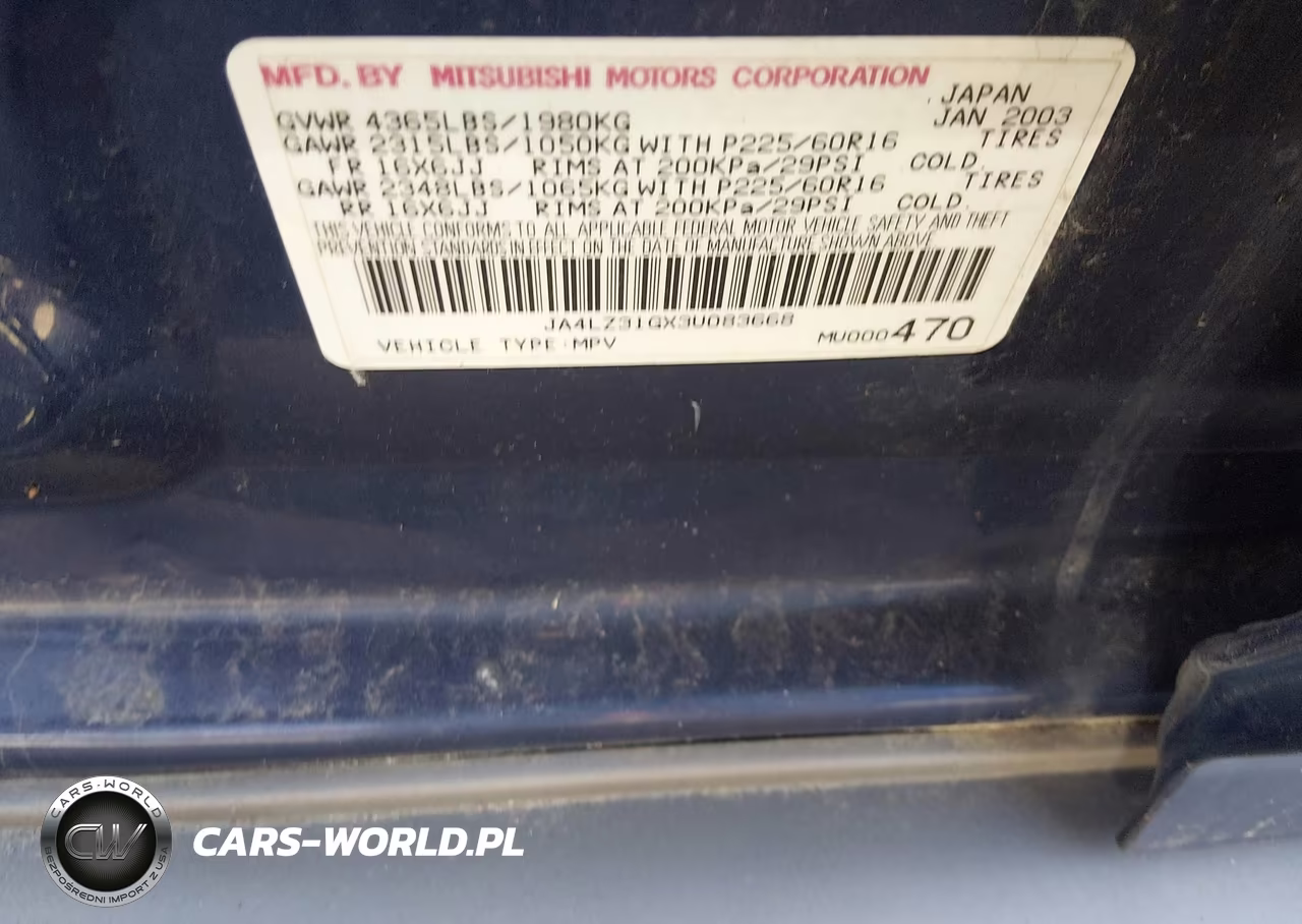 2003 Mitsubishi Outlander Ls VIN:JA4LZ31GX3U083668 - 9