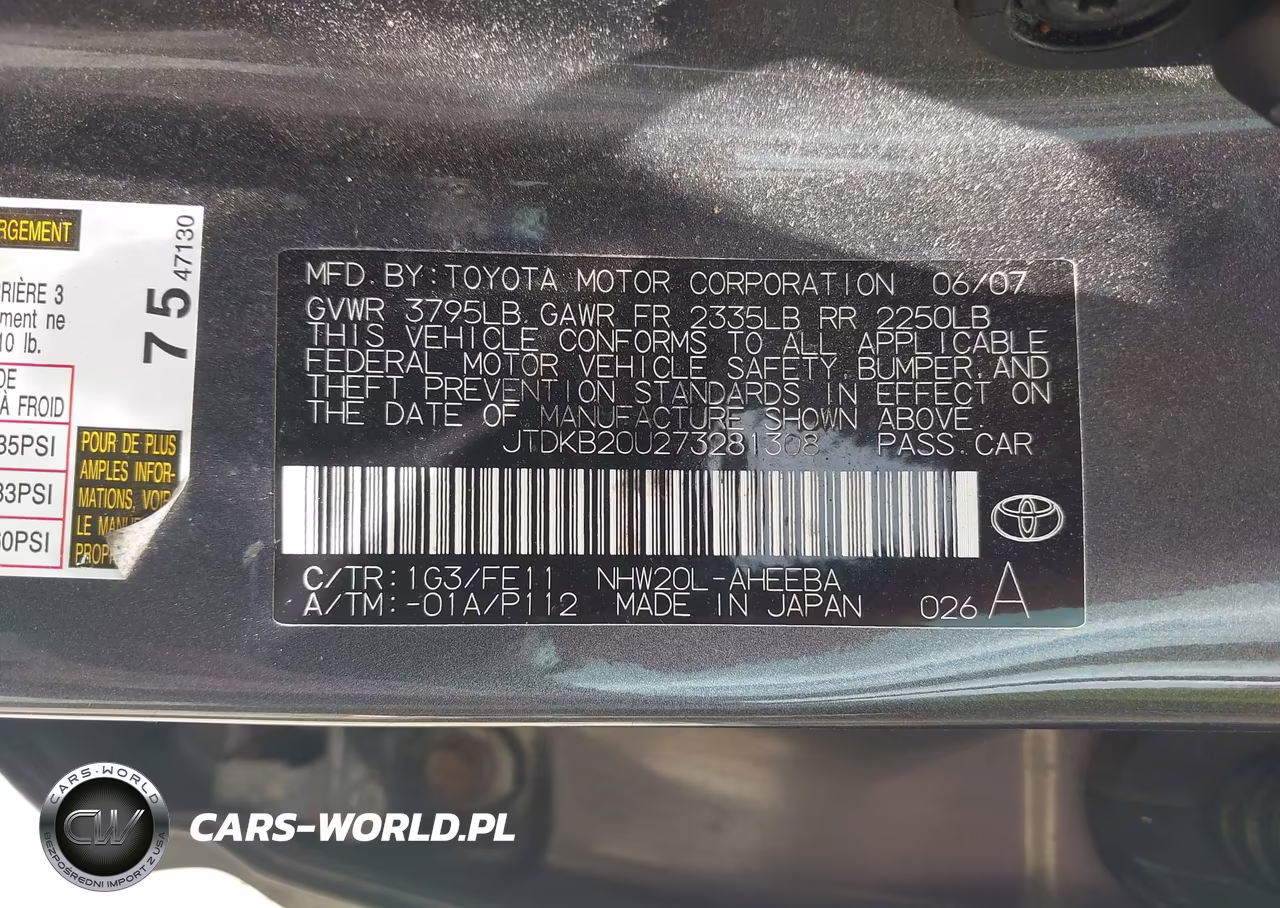 2007 Toyota Prius VIN:JTDKB20U273281308 - 9