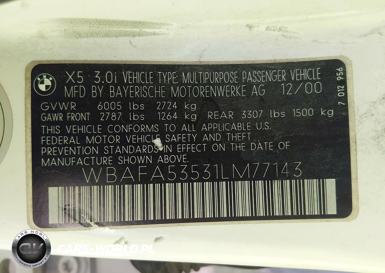 2001 BMW X5 3.0 VIN:WBAFA53531LM77143 - 9