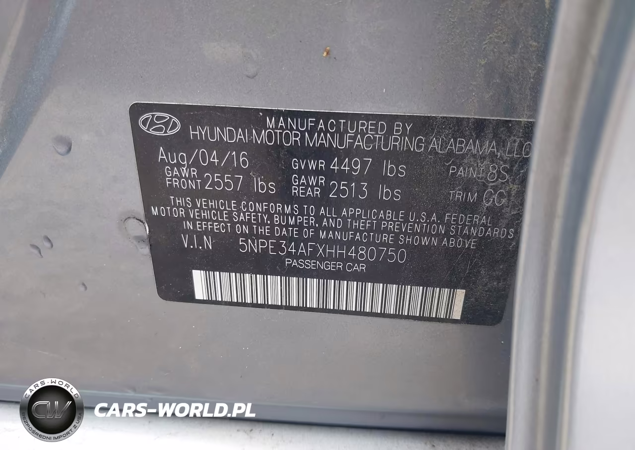 2017 Hyundai Sonata Sport VIN:5NPE34AFXHH480750 - 9