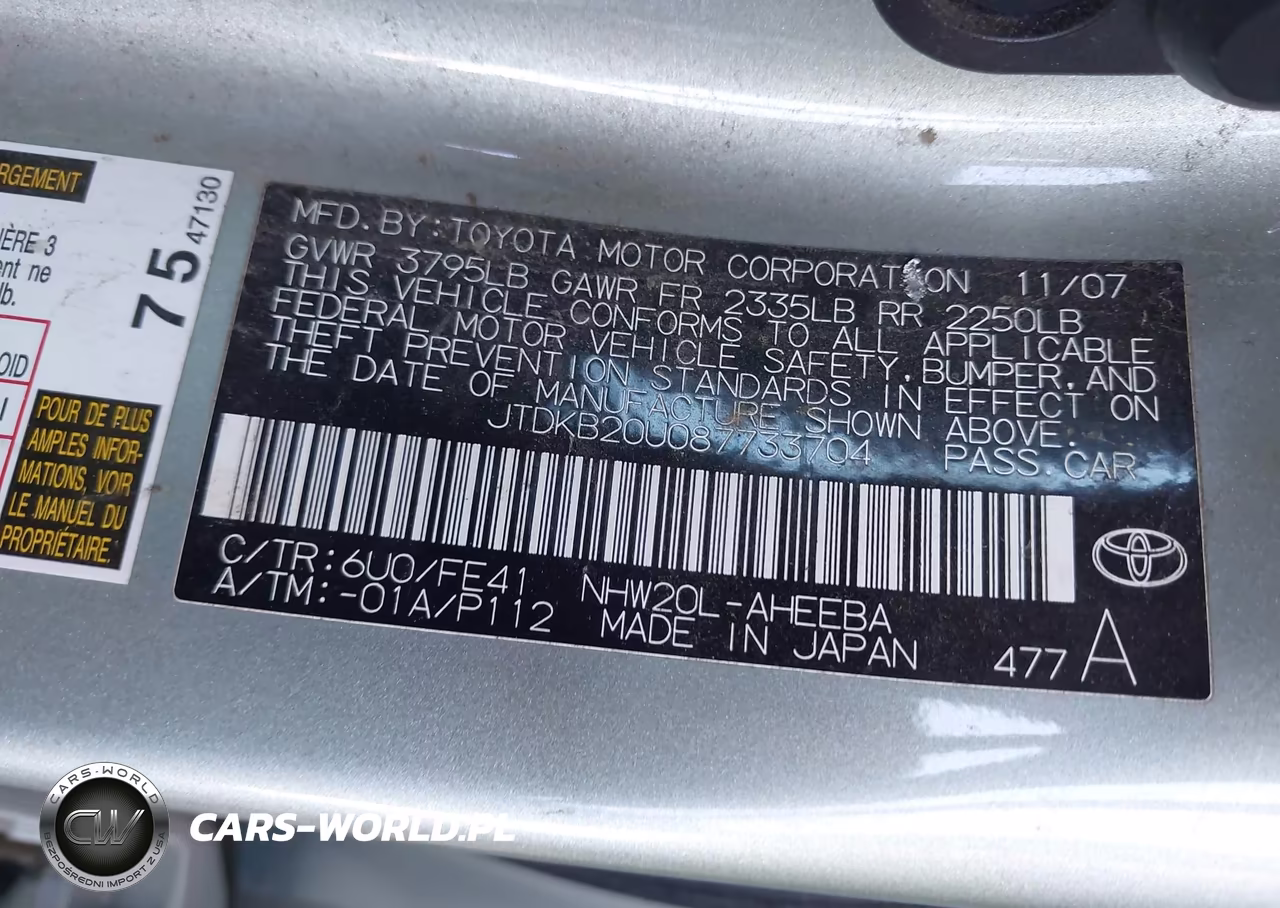 2008 Toyota Prius VIN:JTDKB20U087733704 - 9