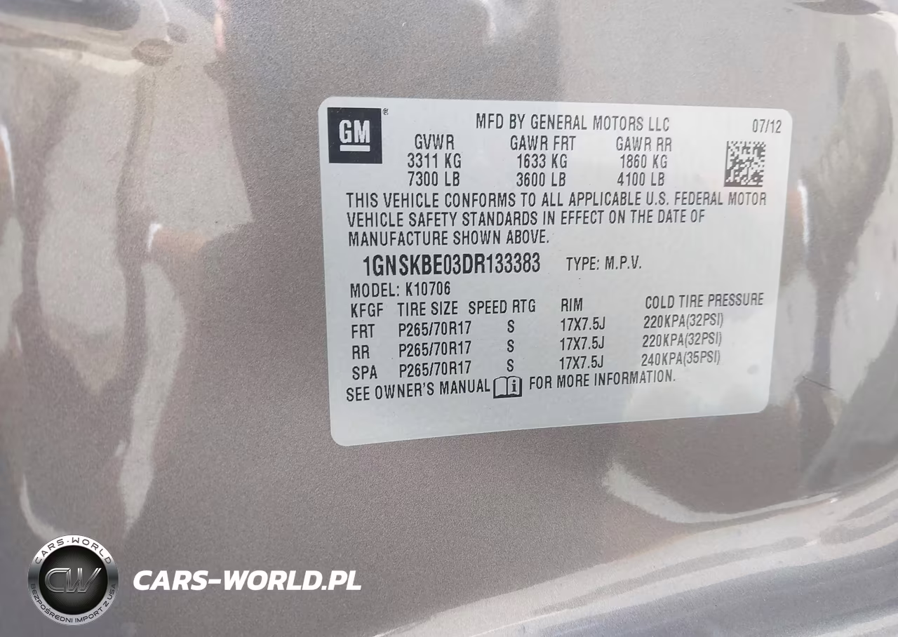 2013 Chevrolet Tahoe Lt VIN:1GNSKBE03DR133383 - 9