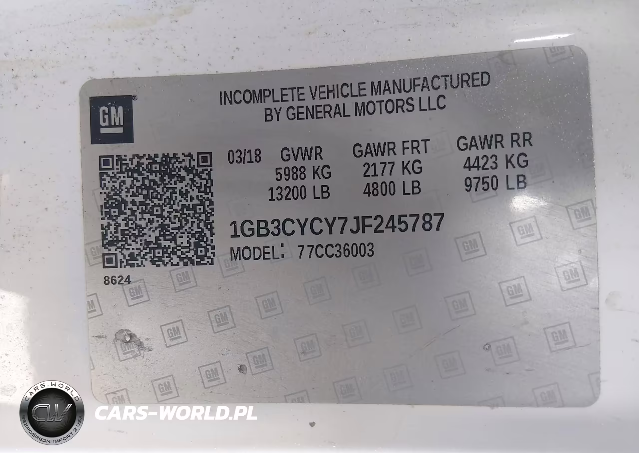 2018 Chevrolet Silverado 3500Hd Chassis Wt VIN:1GB3CYCY7JF245787 - 9
