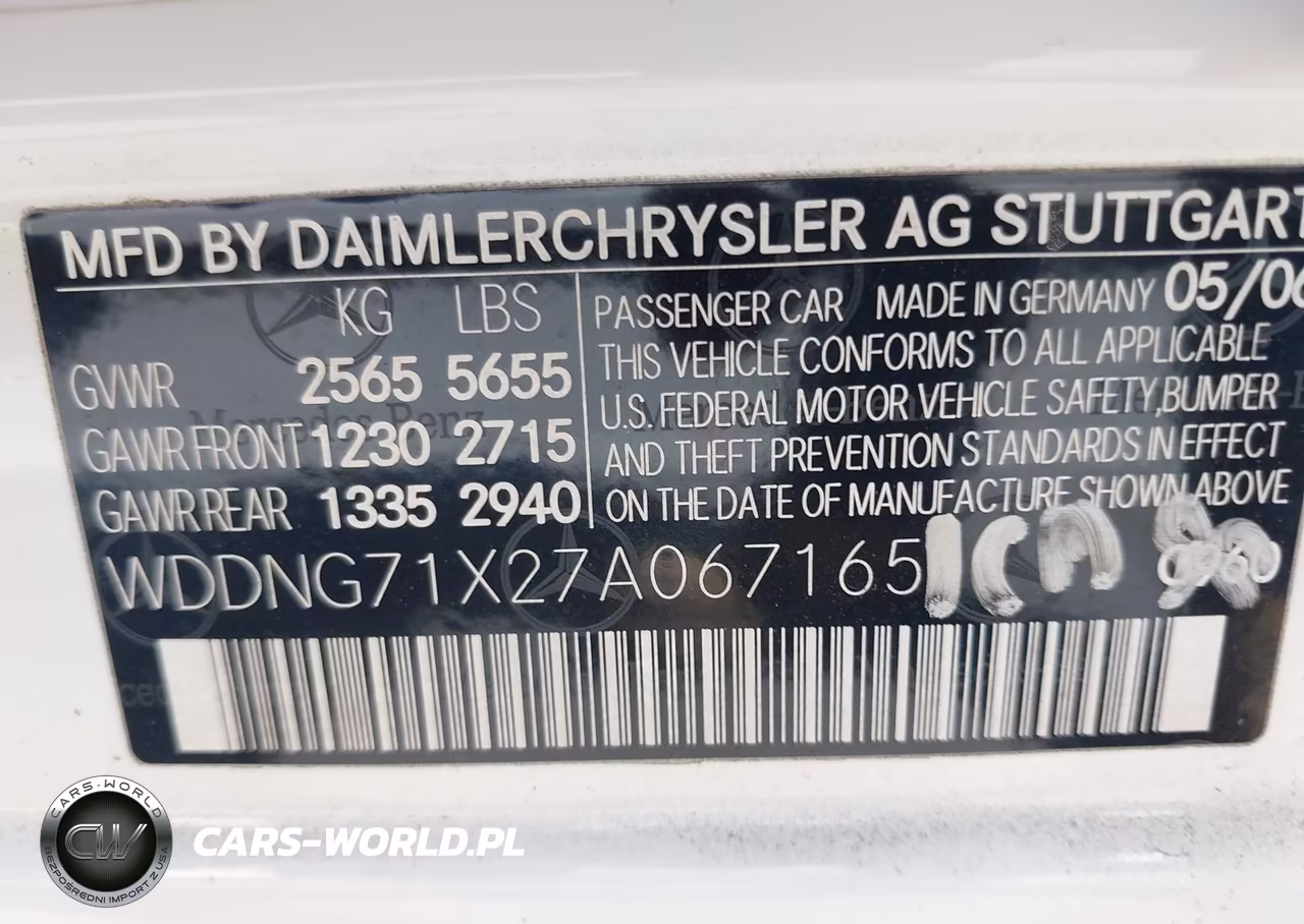 2007 Mercedes-Benz S 550 VIN:WDDNG71X27A067165 - 9