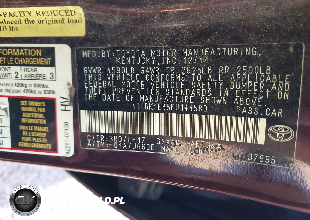 2015 Toyota Avalon Xle Premium VIN:4T1BK1EB5FU144580 - 9