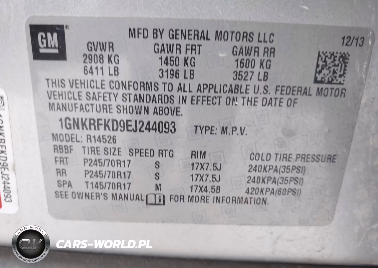 2014 Chevrolet Traverse Ls VIN:1GNKRFKD9EJ244093 - 9