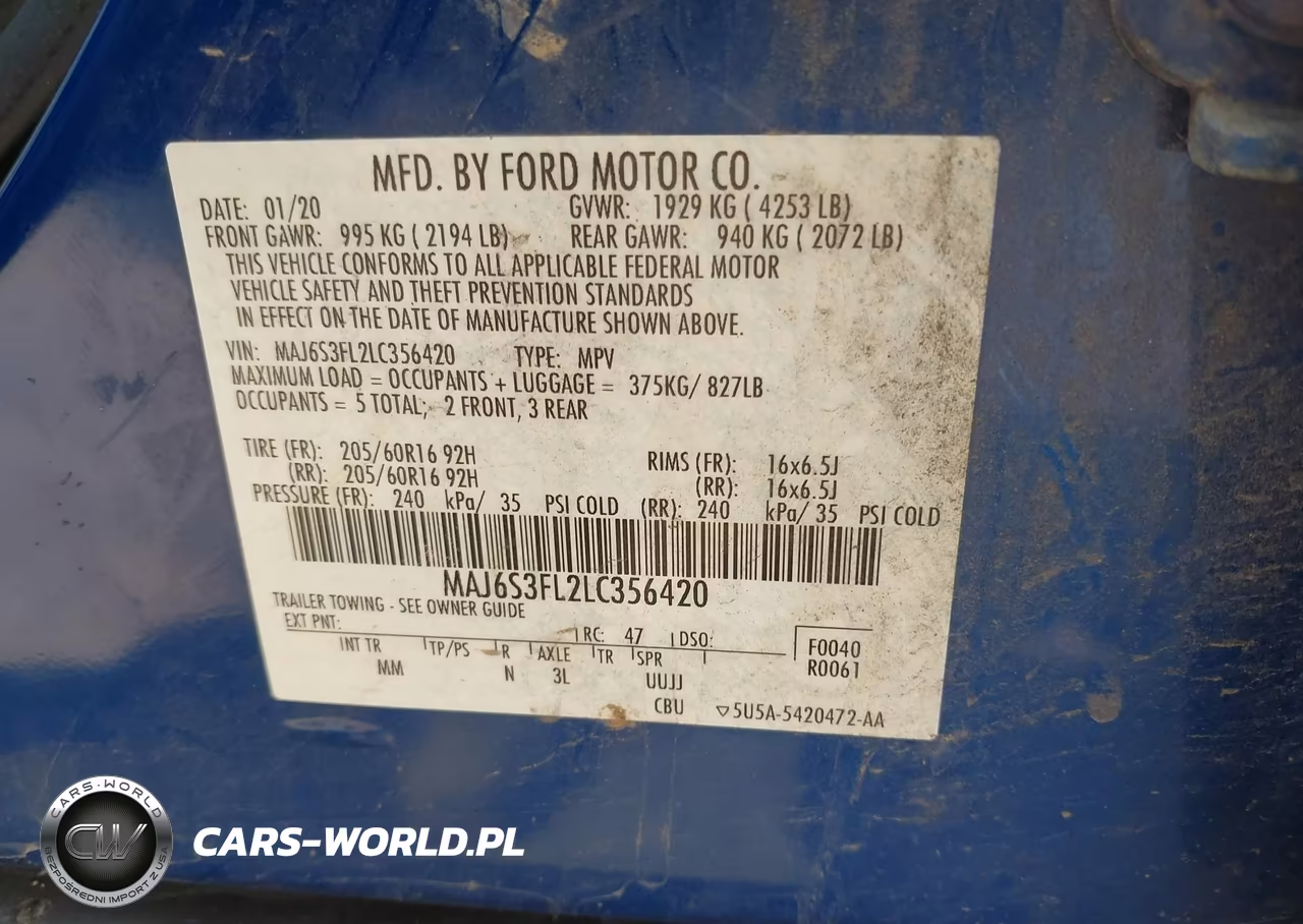 2020 Ford Ecosport S VIN:MAJ6S3FL2LC356420 - 9