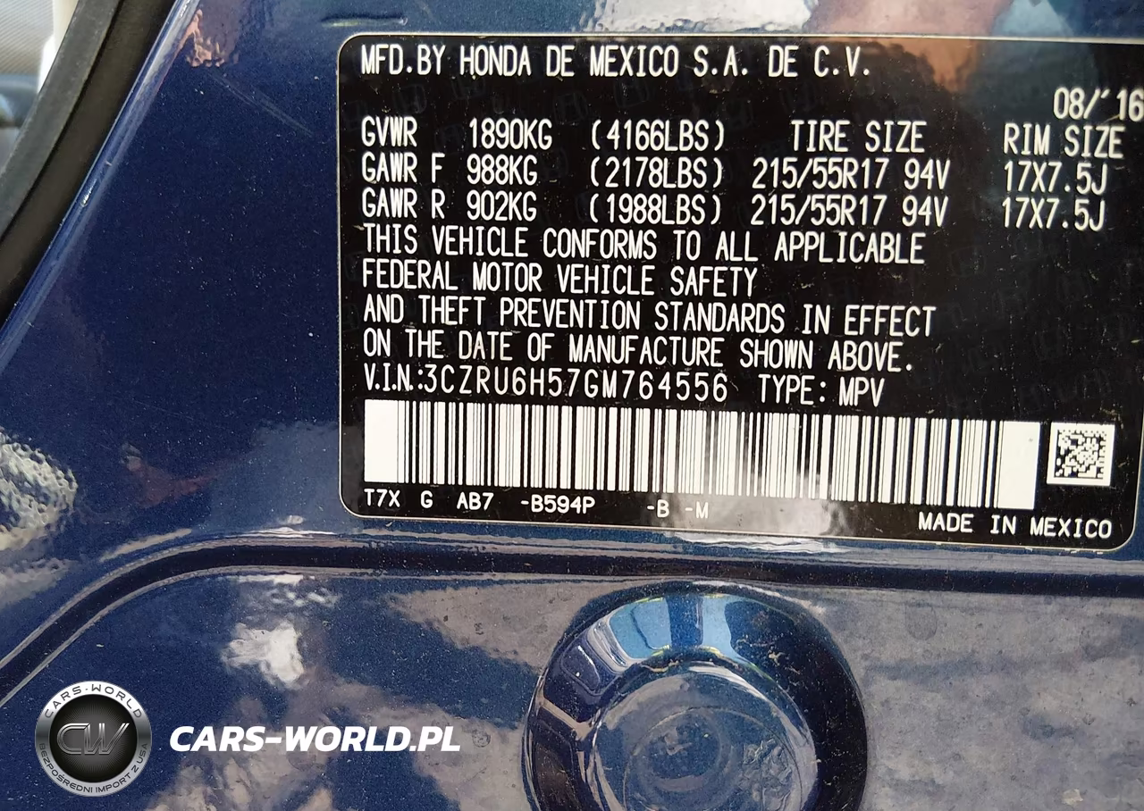 2016 Honda Hr-V Ex VIN:3CZRU6H57GM764556 - 9