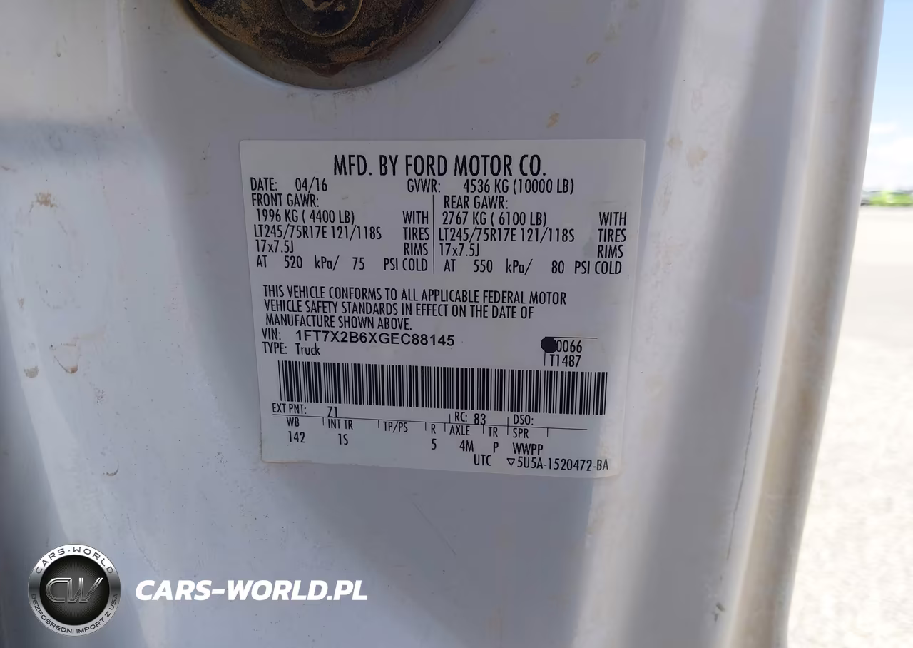 2016 Ford F-250 VIN:1FT7X2B6XGEC88145 - 9