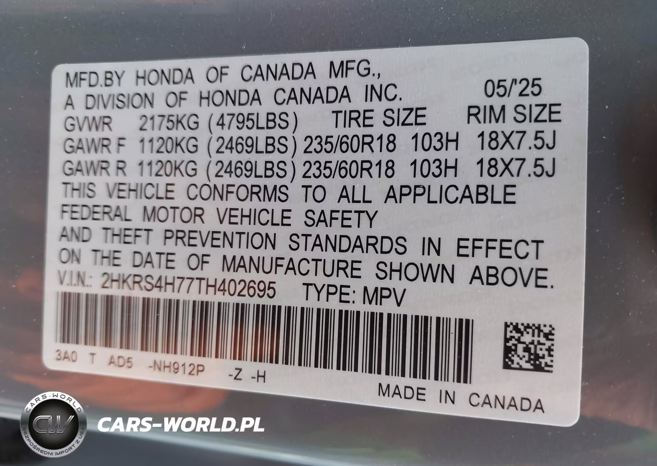 2026 Honda Cr-V Ex-L Awd VIN:2HKRS4H77TH402695 - 9