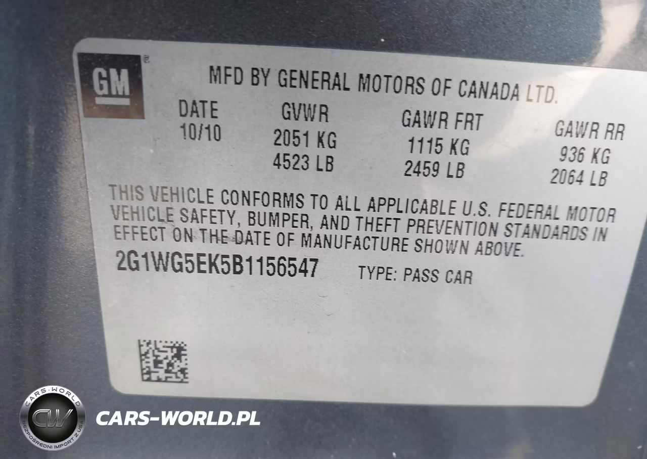 2011 Chevrolet Impala Lt VIN:2G1WG5EK5B1156547 - 9