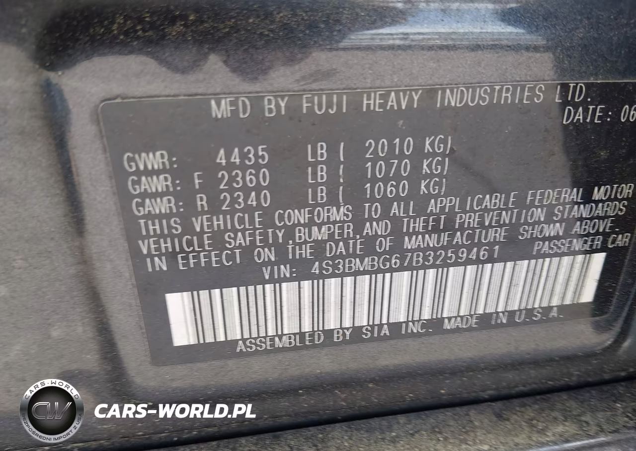 2011 Subaru Legacy 2.5I Premium VIN:4S3BMBG67B3259461 - 9