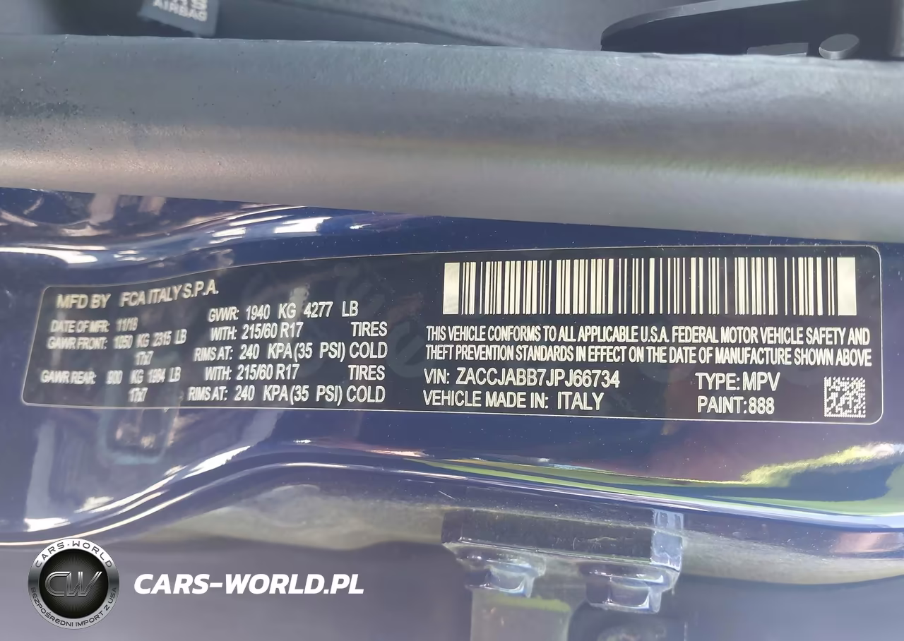 2018 Jeep Renegade Latitude Fwd VIN:ZACCJABB7JPJ66734 - 9