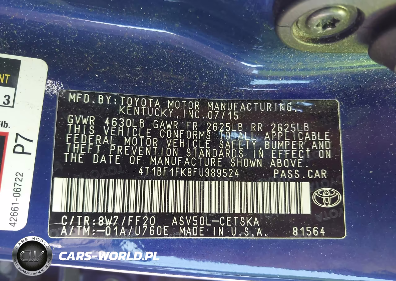 2015 Toyota Camry Se VIN:4T1BF1FK8FU989524 - 9