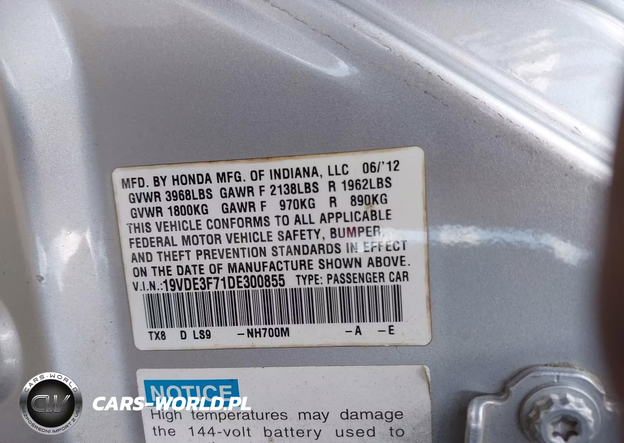 2013 Acura Ilx Hybrid 1.5L VIN:19VDE3F71DE300855 - 9