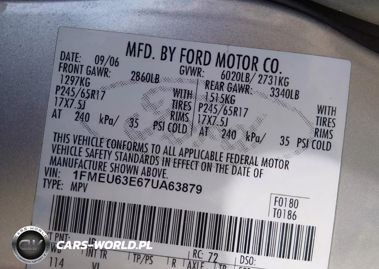2007 Ford Explorer VIN:1FMEU63E67UA63879 - 9