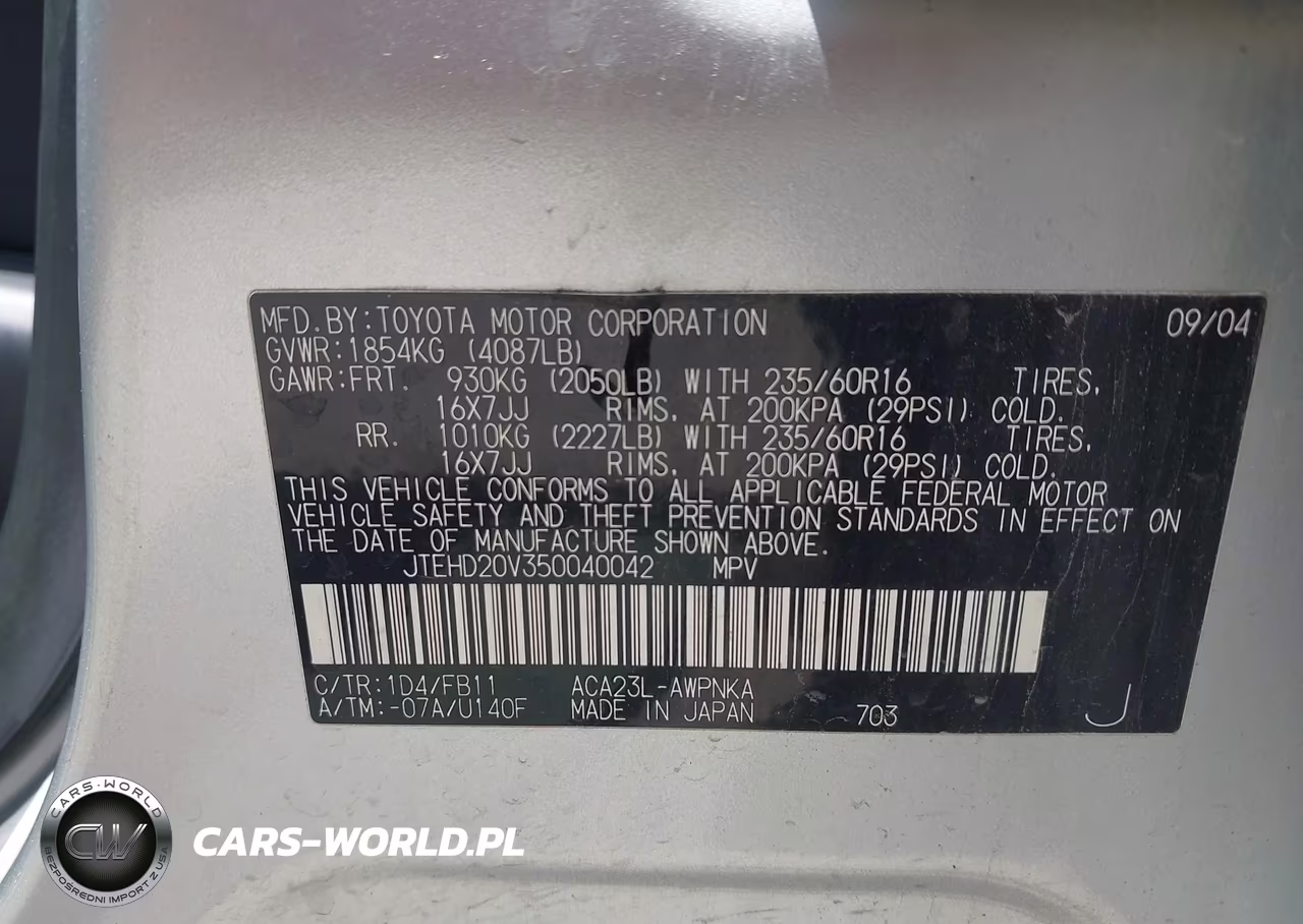2005 Toyota Rav4 VIN:JTEHD20V350040042 - 9