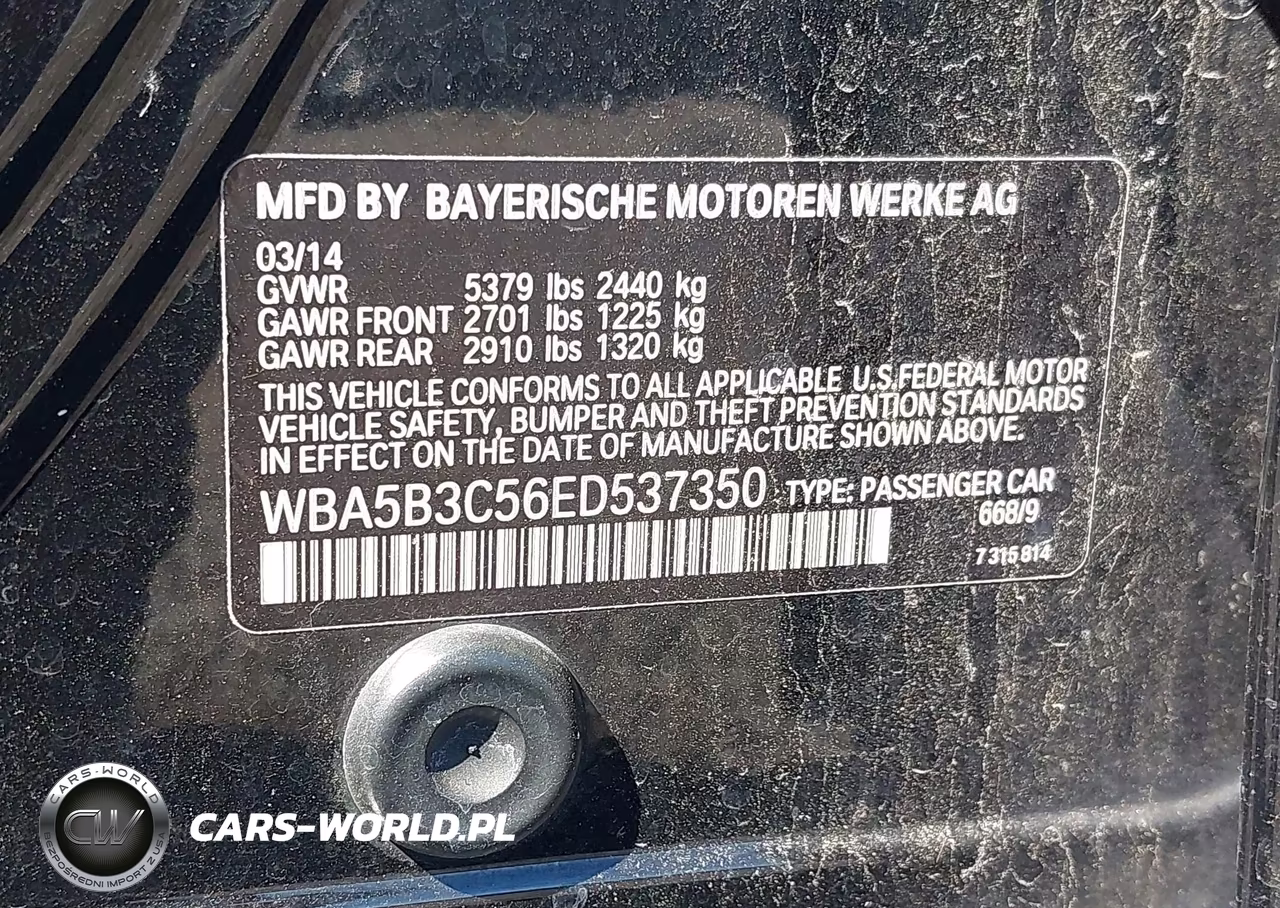 2014 BMW 535I xDrive VIN:WBA5B3C56ED537350 - 9