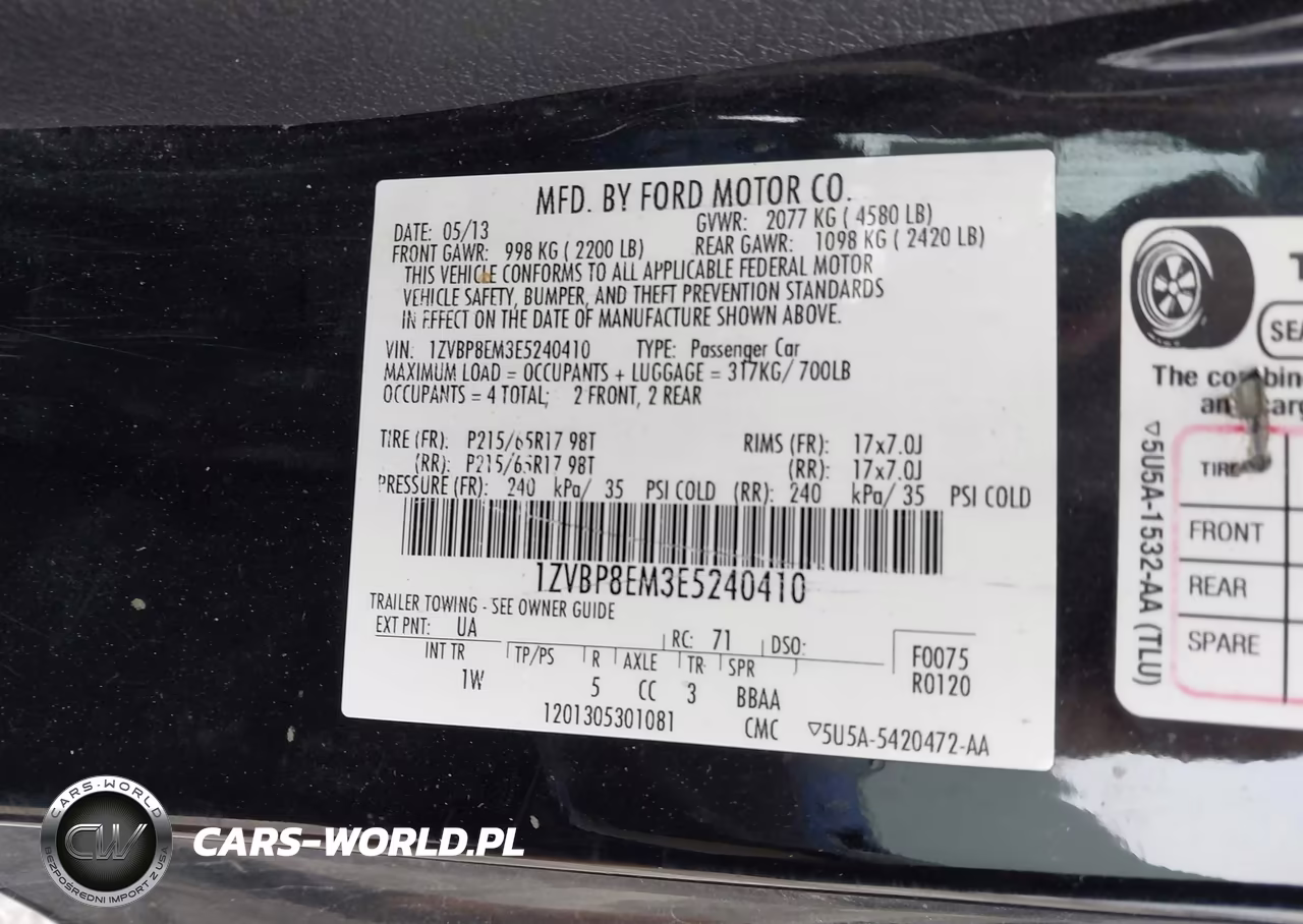 2014 Ford Mustang V6-V6 Premium VIN:1ZVBP8EM3E5240410 - 9