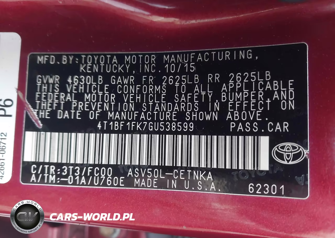 2016 Toyota Camry Le VIN:4T1BF1FK7GU538599 - 9