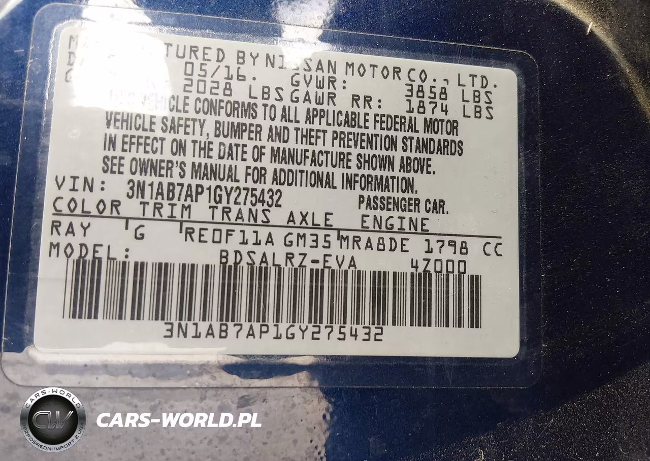 2016 Nissan Sentra Fe+ S-S-Sl-Sr-Sv VIN:3N1AB7AP1GY275432 - 9