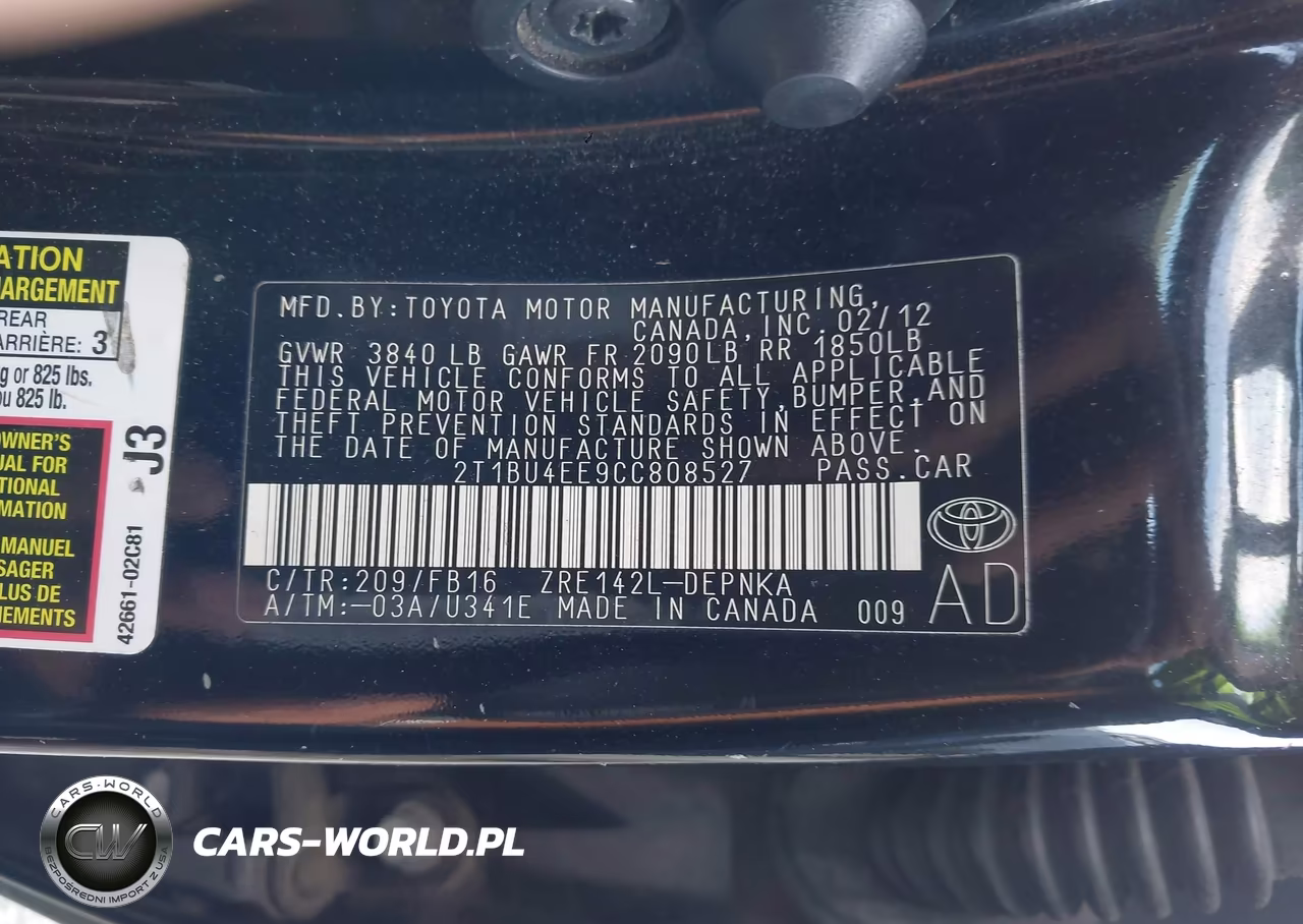 2012 Toyota Corolla Le VIN:2T1BU4EE9CC808527 - 9