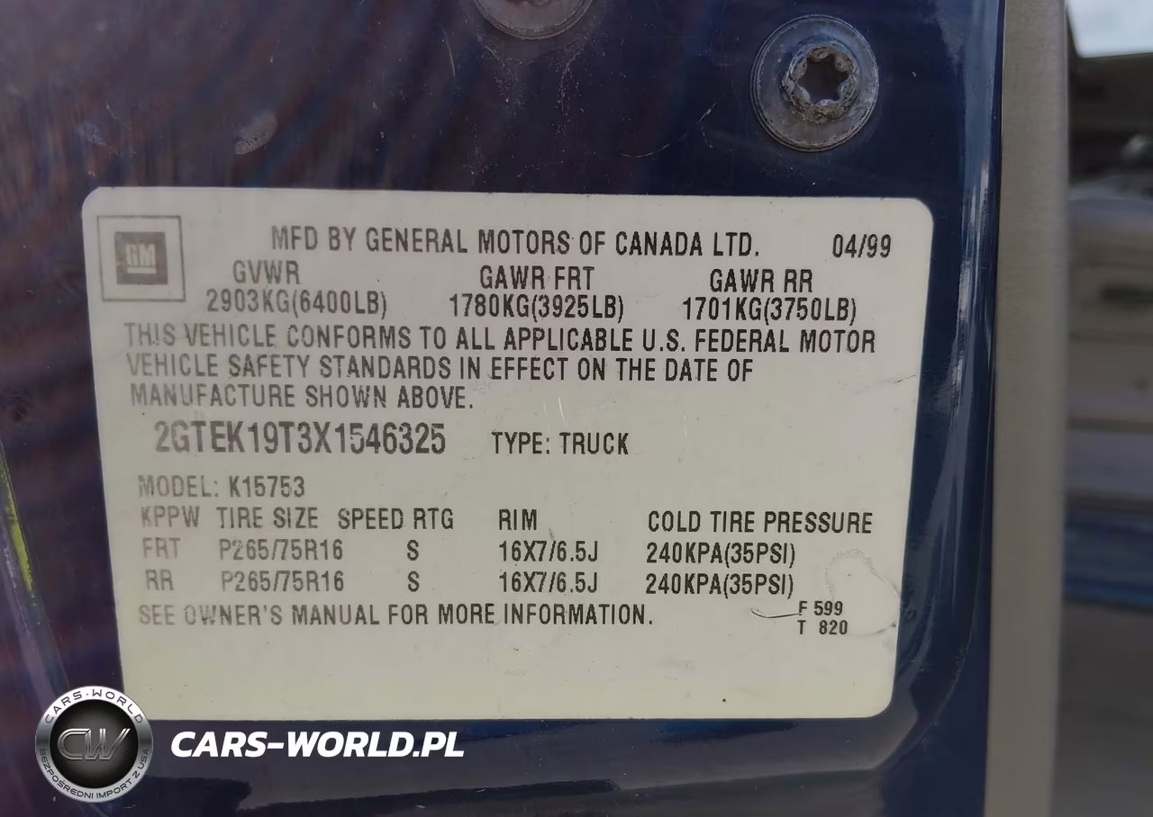 1999 GMC New Sierra 1500 Sle VIN:2GTEK19T3X1546325 - 9