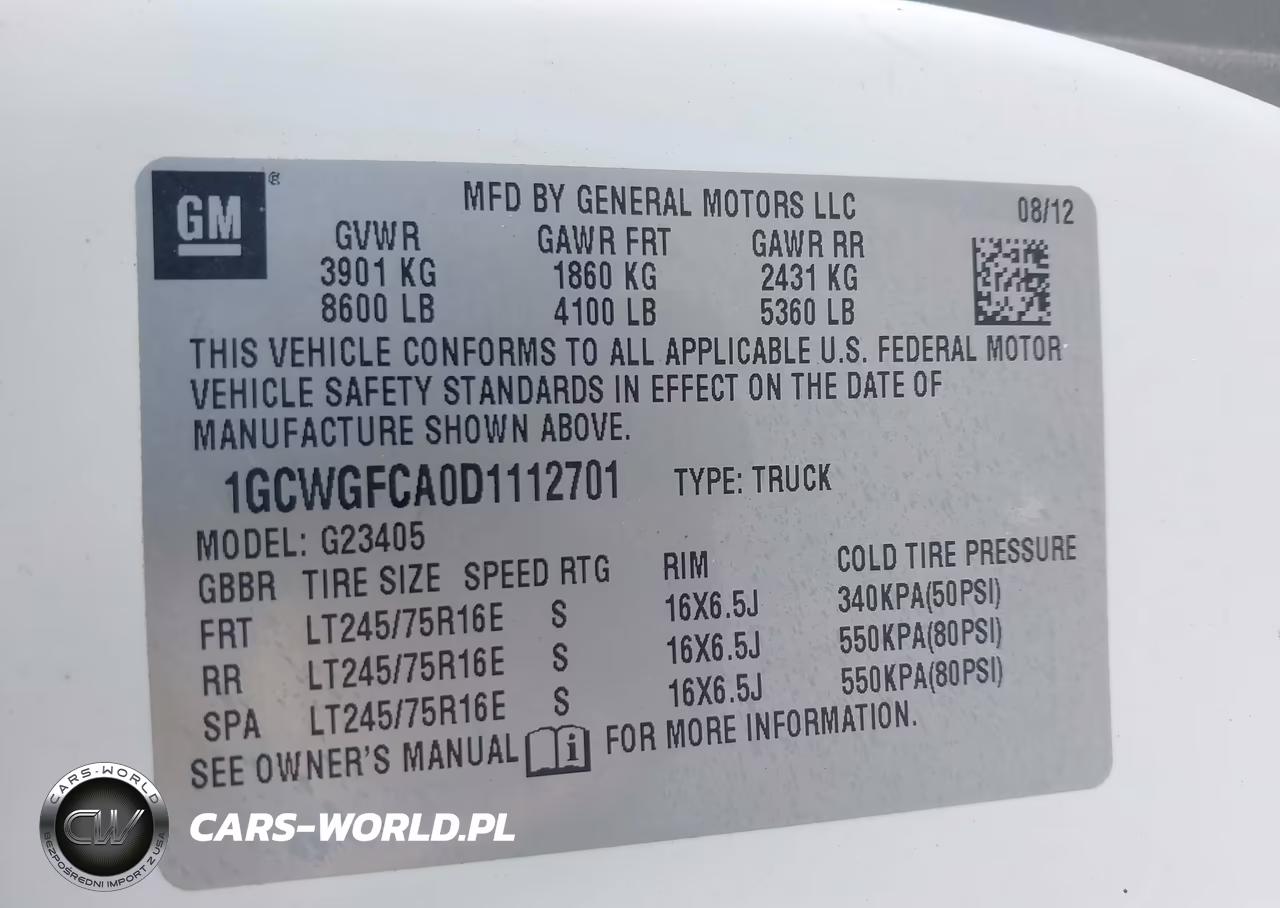 2013 Chevrolet Express 2500 Work Van VIN:1GCWGFCA0D1112701 - 9