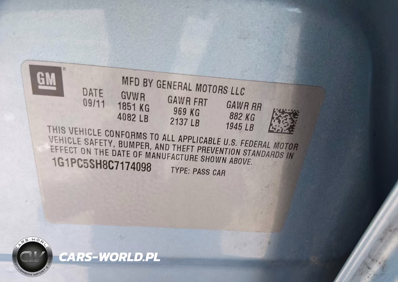 2012 Chevrolet Cruze Ls VIN:1G1PC5SH8C7174098 - 9