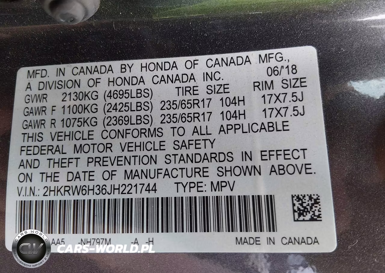 2018 Honda Cr-V Lx VIN:2HKRW6H36JH221744 - 9