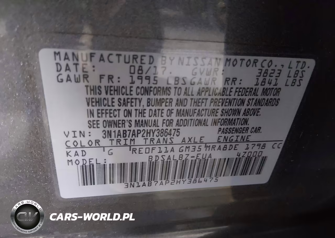 2017 Nissan Sentra S VIN:3N1AB7AP2HY386475 - 9