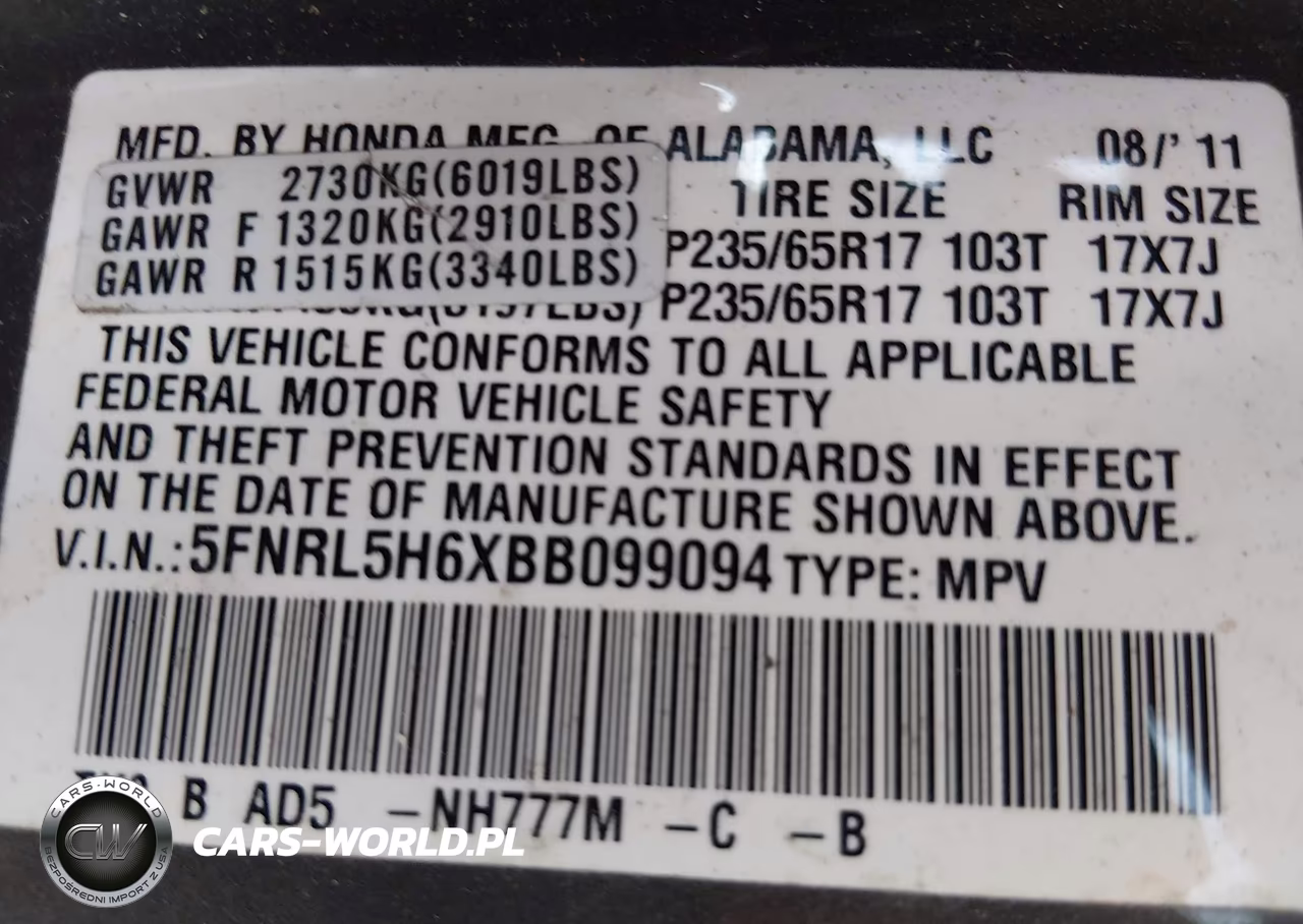 2011 Honda Odyssey Ex-L VIN:5FNRL5H6XBB099094 - 9