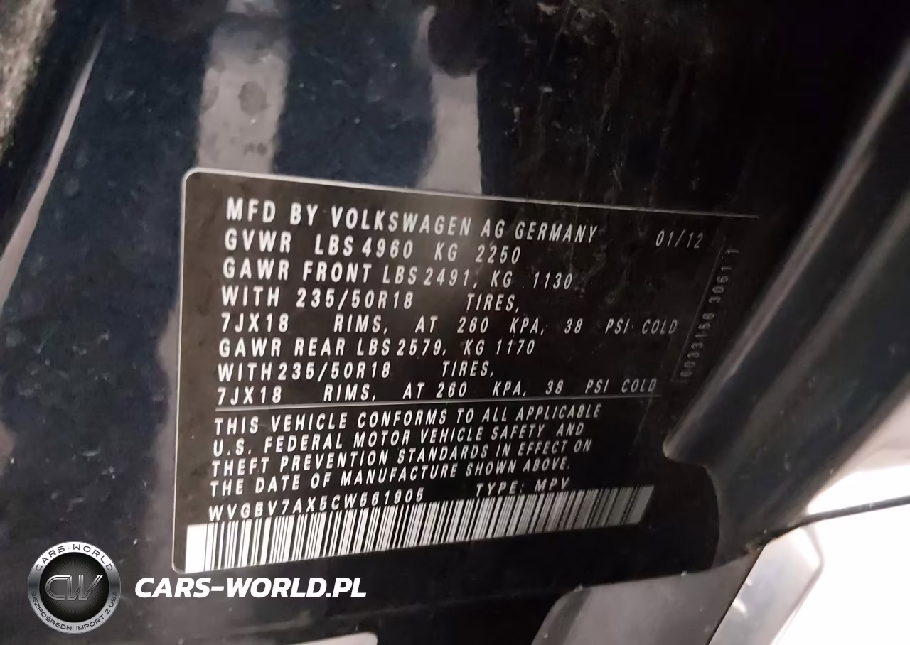 2012 Volkswagen Tiguan Se VIN:WVGBV7AX5CW561905 - 9