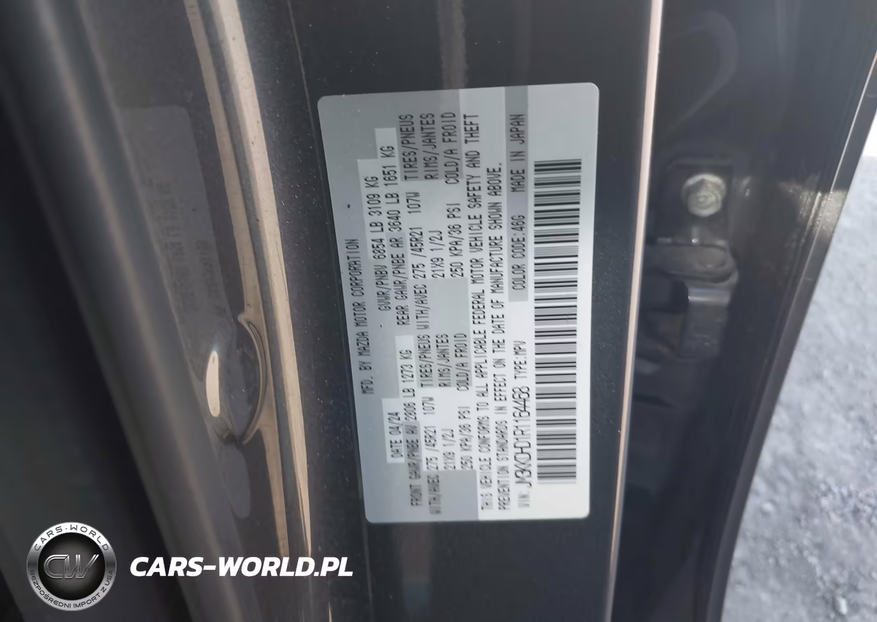 2024 Mazda Cx-90 3.3 Turbo Premium VIN:JM3KKDHD1R1164468 - 9