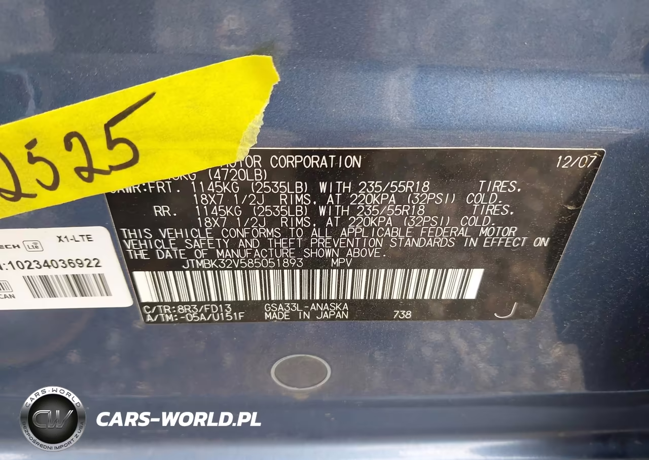2008 Toyota Rav4 Sport V6 VIN:JTMBK32V585051893 - 9