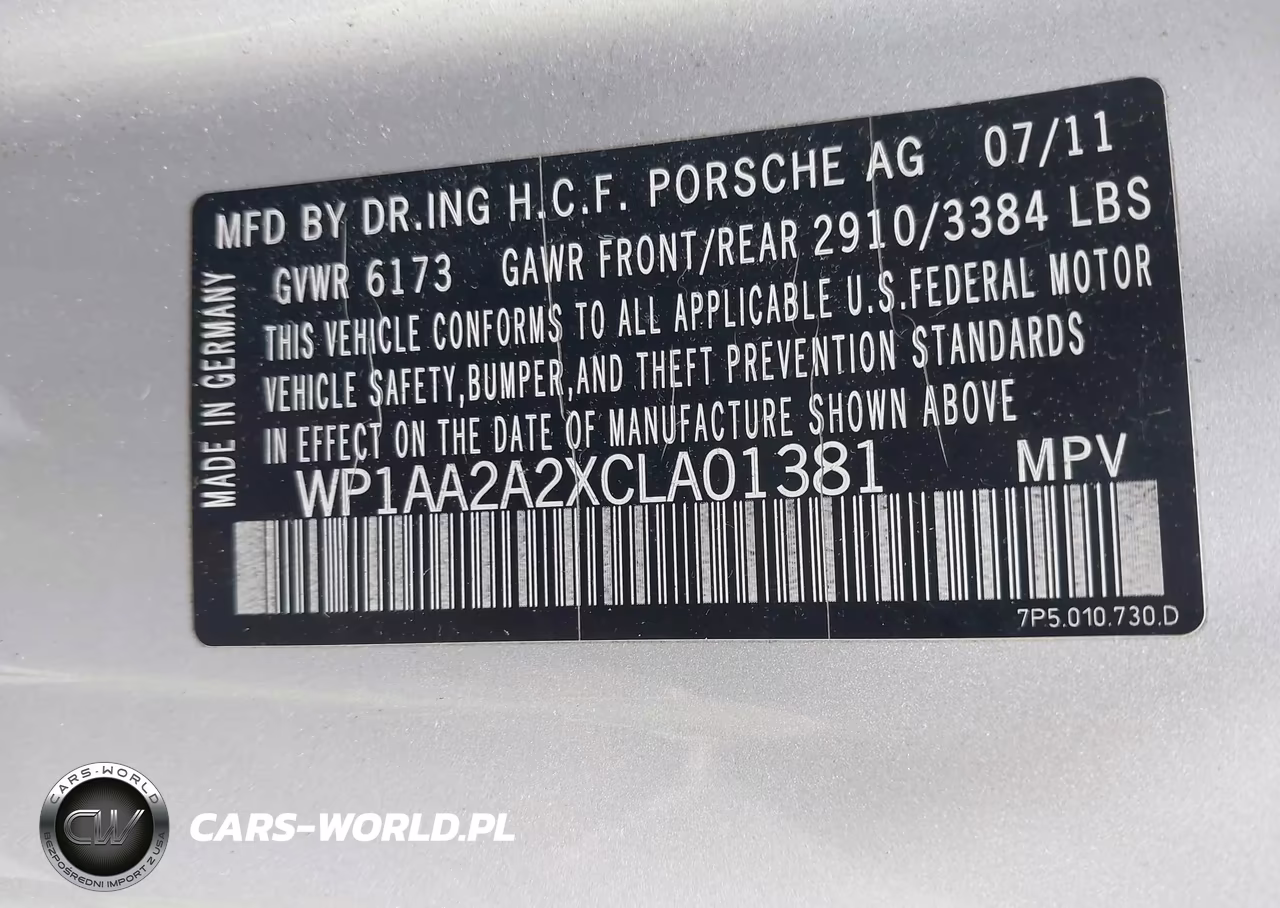 2012 Porsche Cayenne VIN:WP1AA2A2XCLA01381 - 9