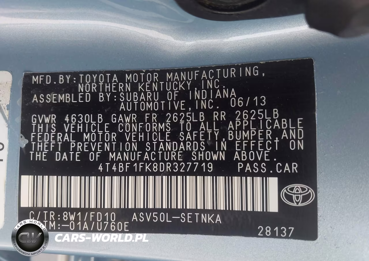 2013 Toyota Camry Le VIN:4T4BF1FK8DR327719 - 9