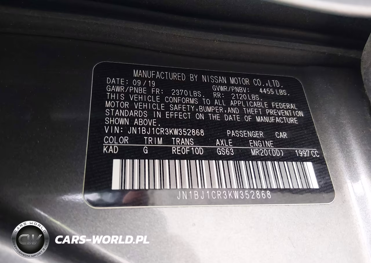 2019 Nissan Rogue Sport Sv VIN:JN1BJ1CR3KW352868 - 9