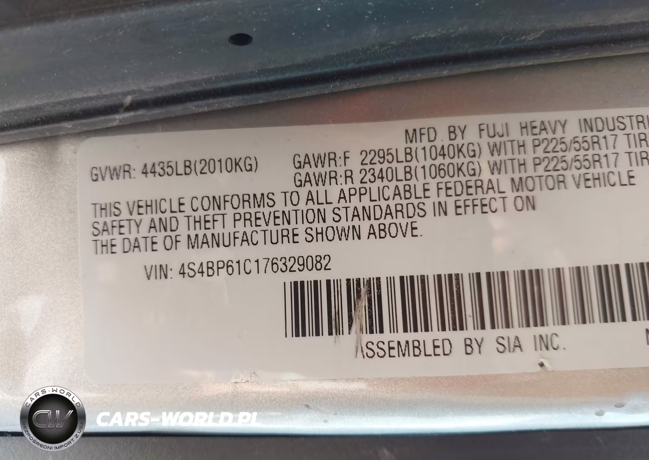 2007 Subaru Outback 2.5I VIN:4S4BP61C176329082 - 9