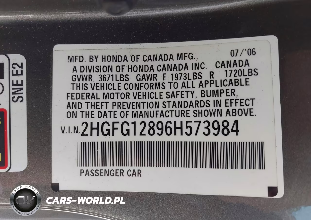 2006 Honda Civic Ex VIN:2HGFG12896H573984 - 9