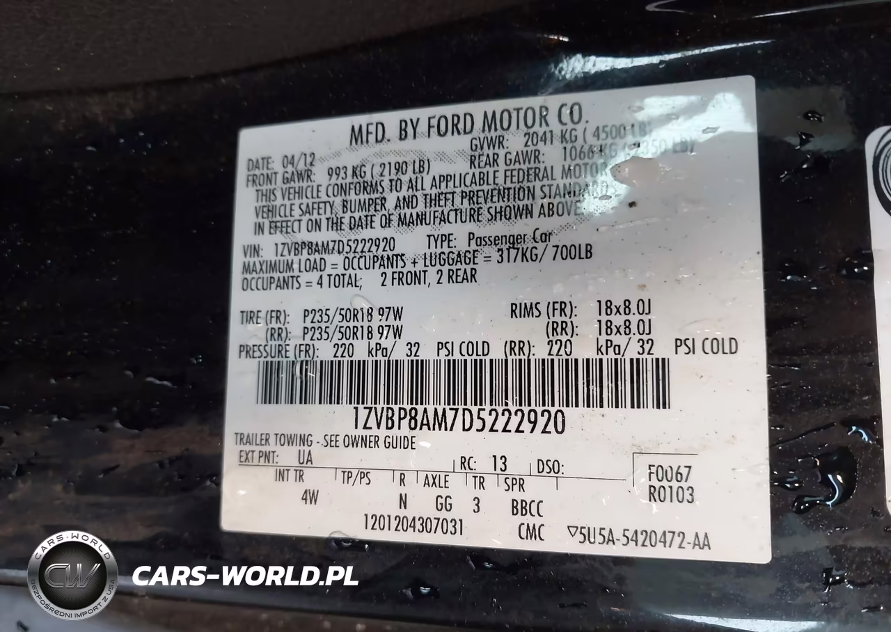 2013 Ford Mustang V6 Premium VIN:1ZVBP8AM7D5222920 - 9
