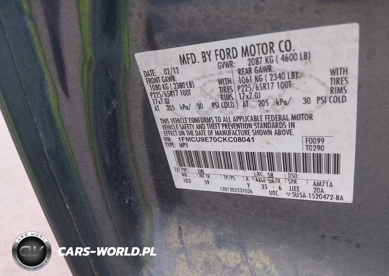 2012 Ford Escape Limited VIN:1FMCU9E70CKC08041 - 9