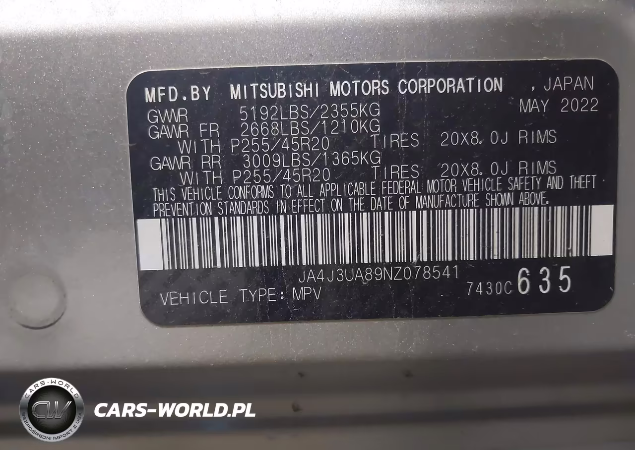 2022 Mitsubishi Outlander Black Edition 2Wd-Se 2.5 2Wd-Se Launch Edition 2Wd VIN:JA4J3UA89NZ078541 - 9