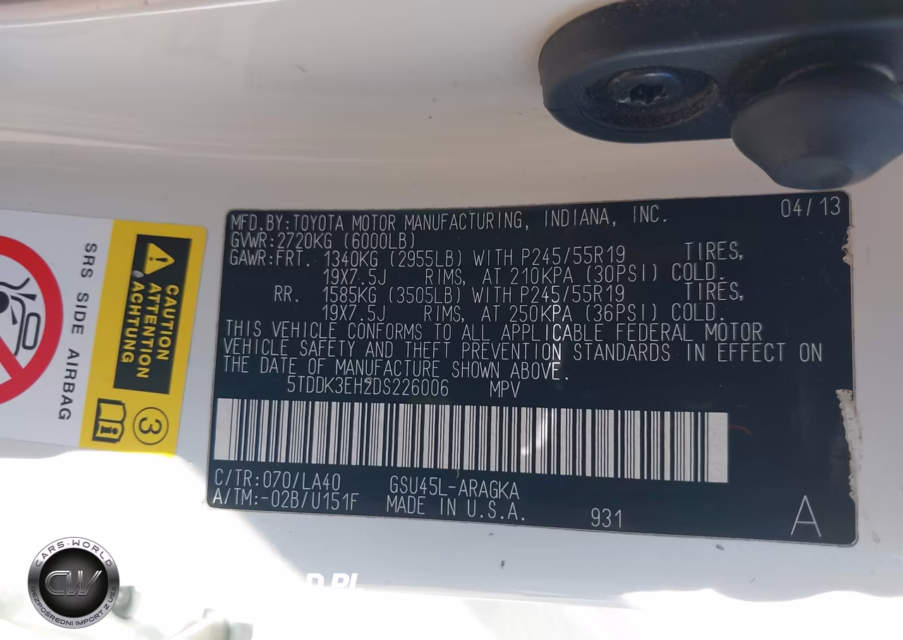 2013 Toyota Highlander Limited V6 VIN:5TDDK3EH2DS226006 - 9