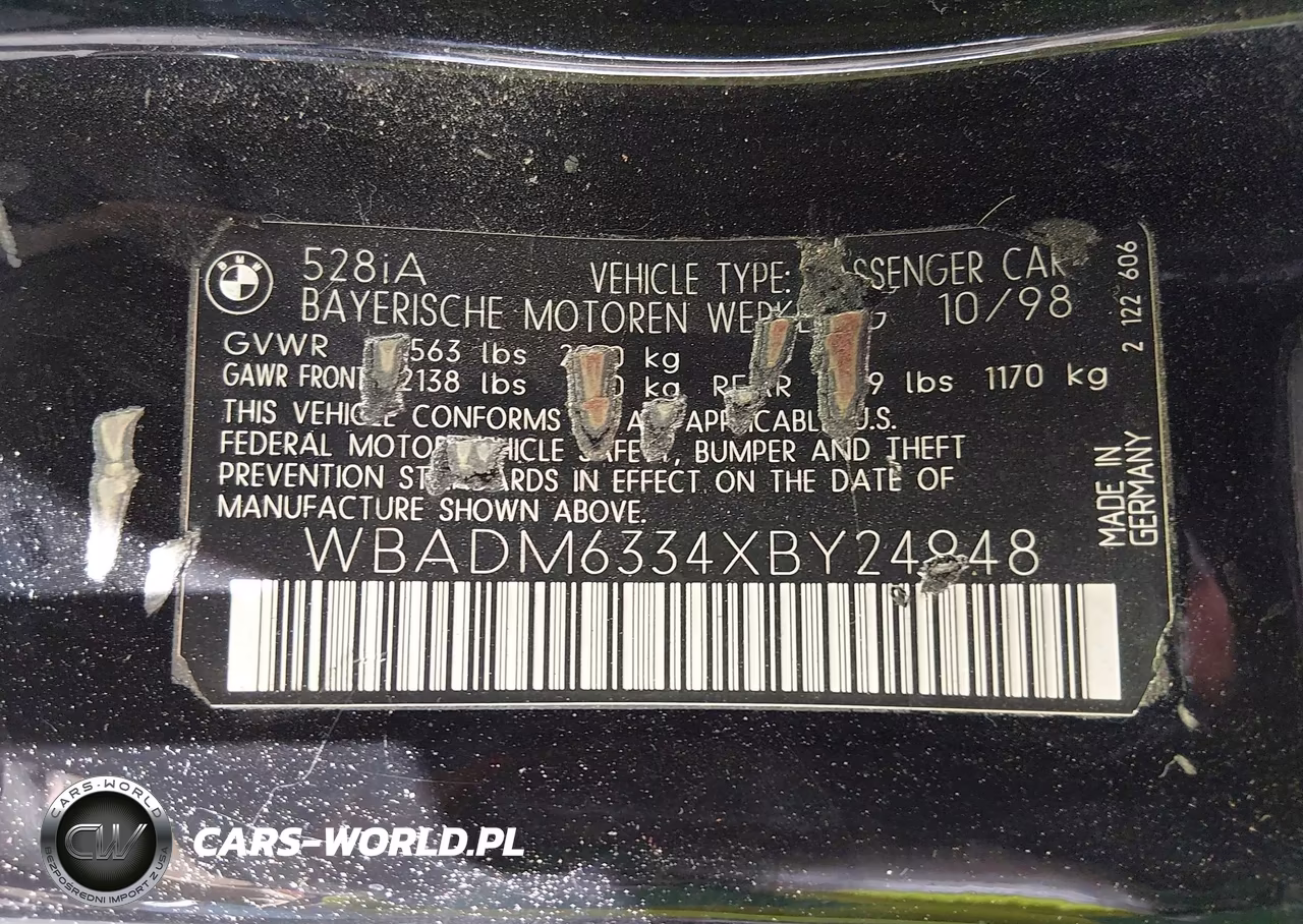 1999 BMW 528Ia VIN:WBADM6334XBY24948 - 9