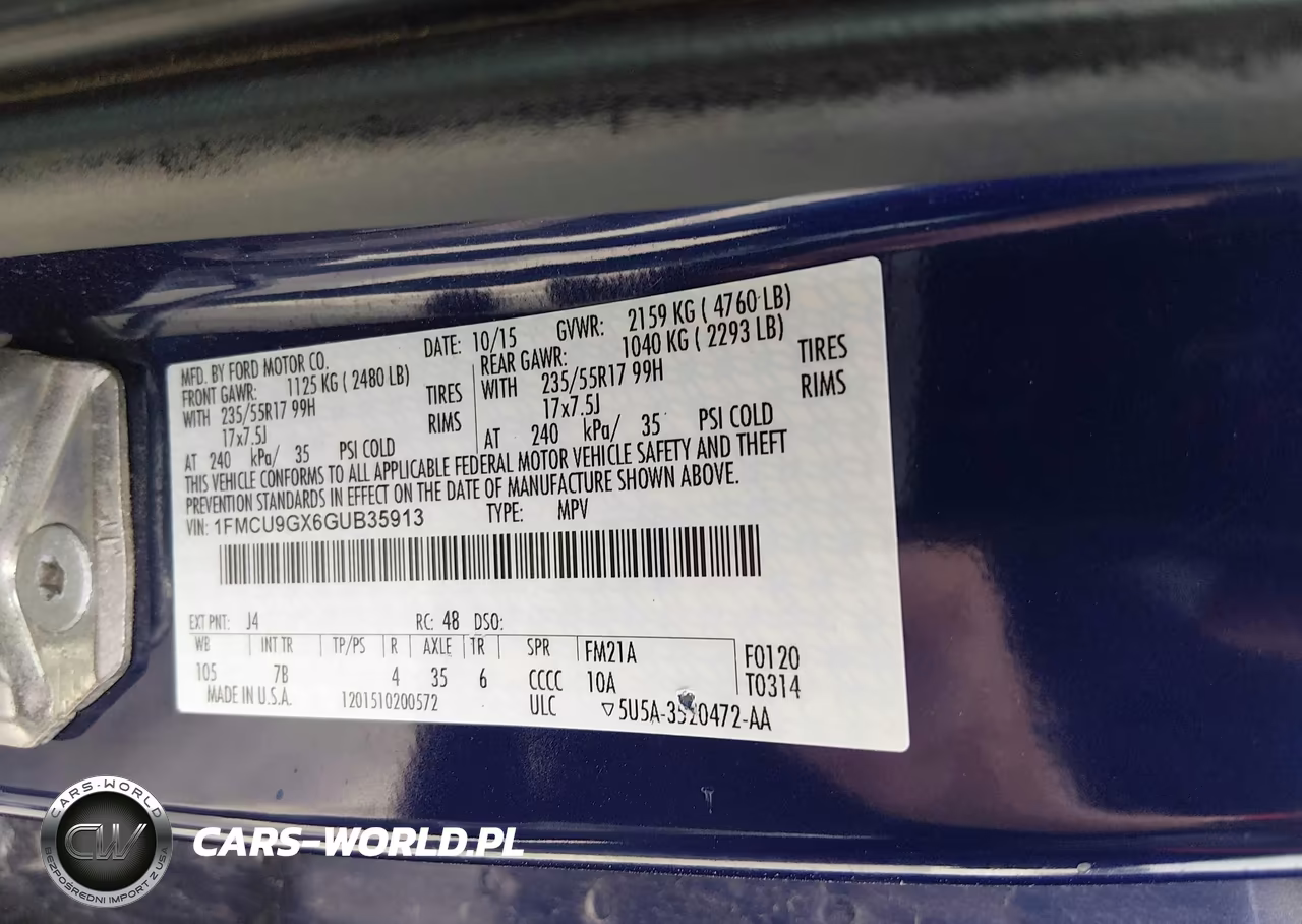 2016 Ford Escape Se VIN:1FMCU9GX6GUB35913 - 9