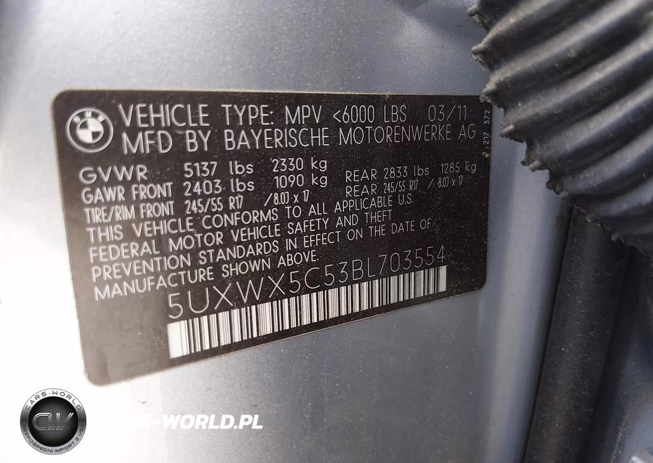 2011 BMW X3 xDrive28I VIN:5UXWX5C53BL703554 - 9
