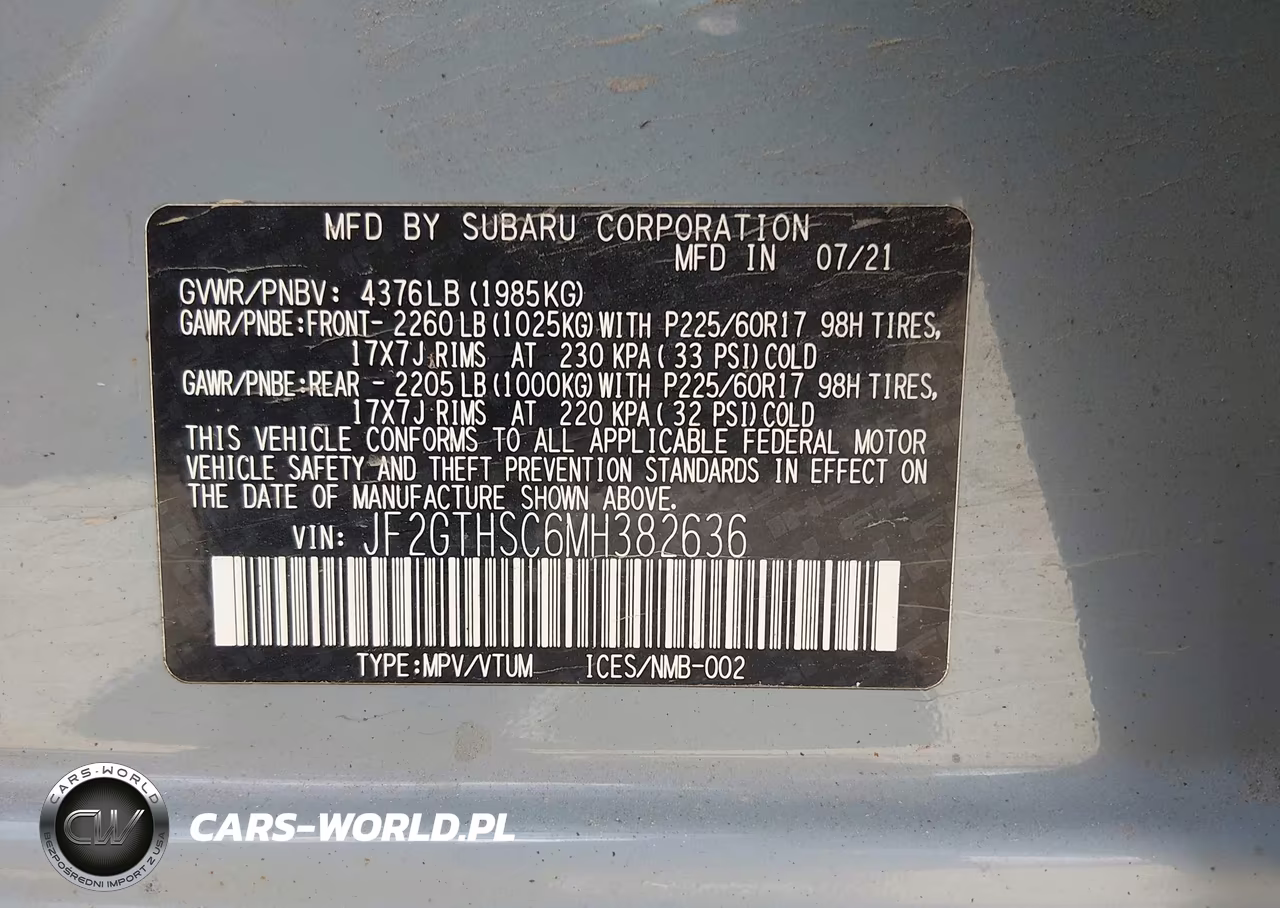 2021 Subaru Crosstrek Sport VIN:JF2GTHSC6MH382636 - 9