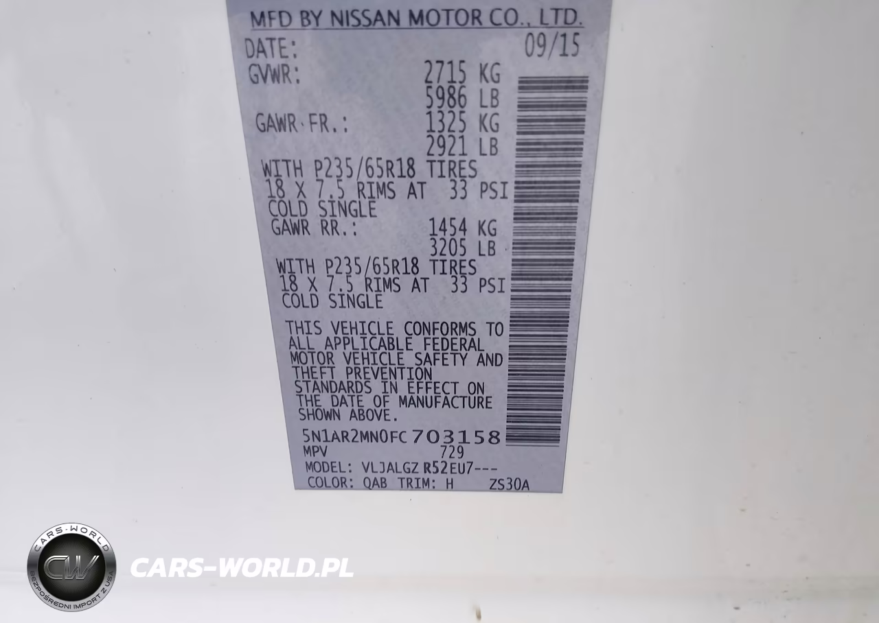 2015 Nissan Pathfinder Sl VIN:5N1AR2MN0FC703158 - 9