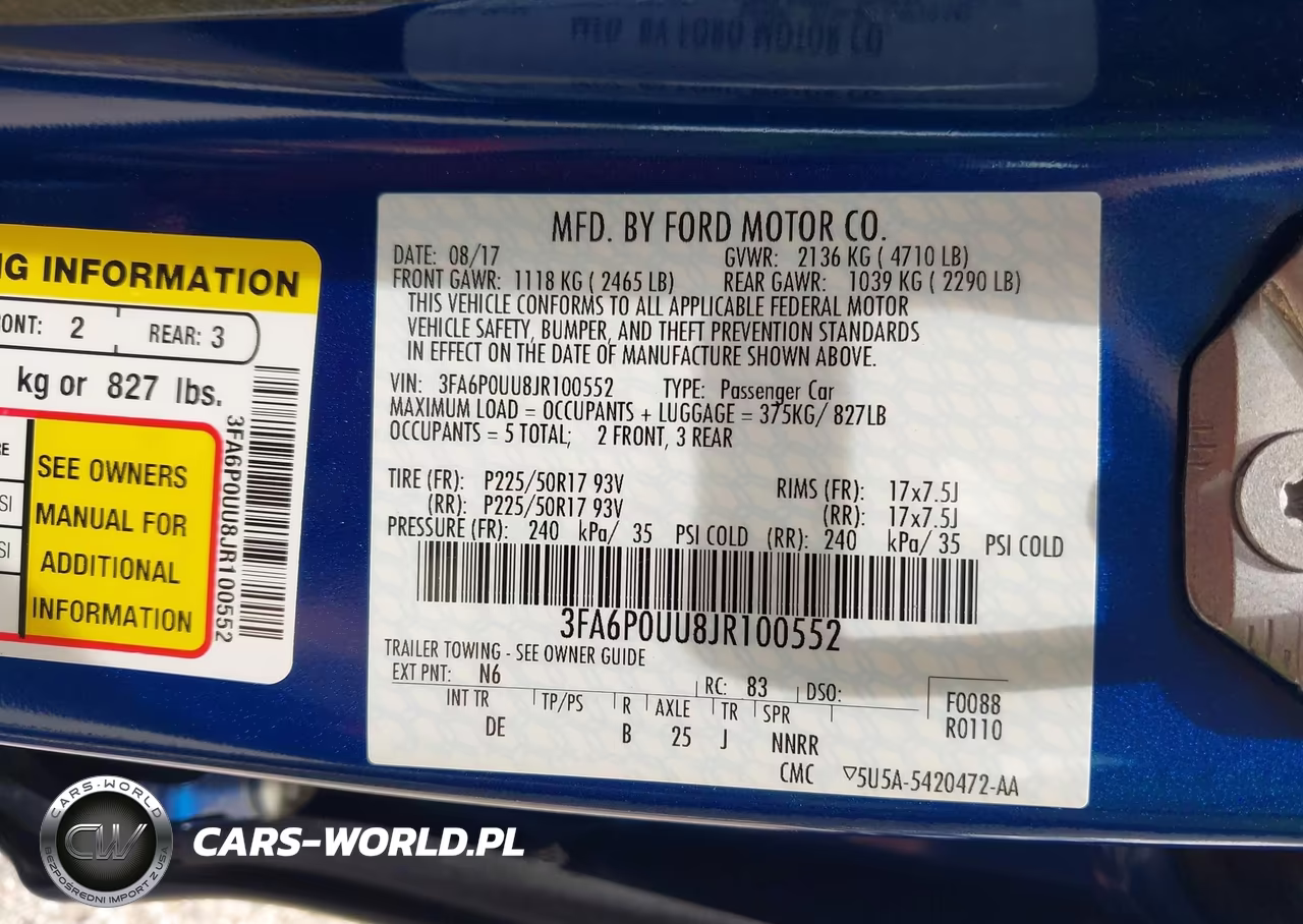 2018 Ford Fusion Hybrid S VIN:3FA6P0UU8JR100552 - 9